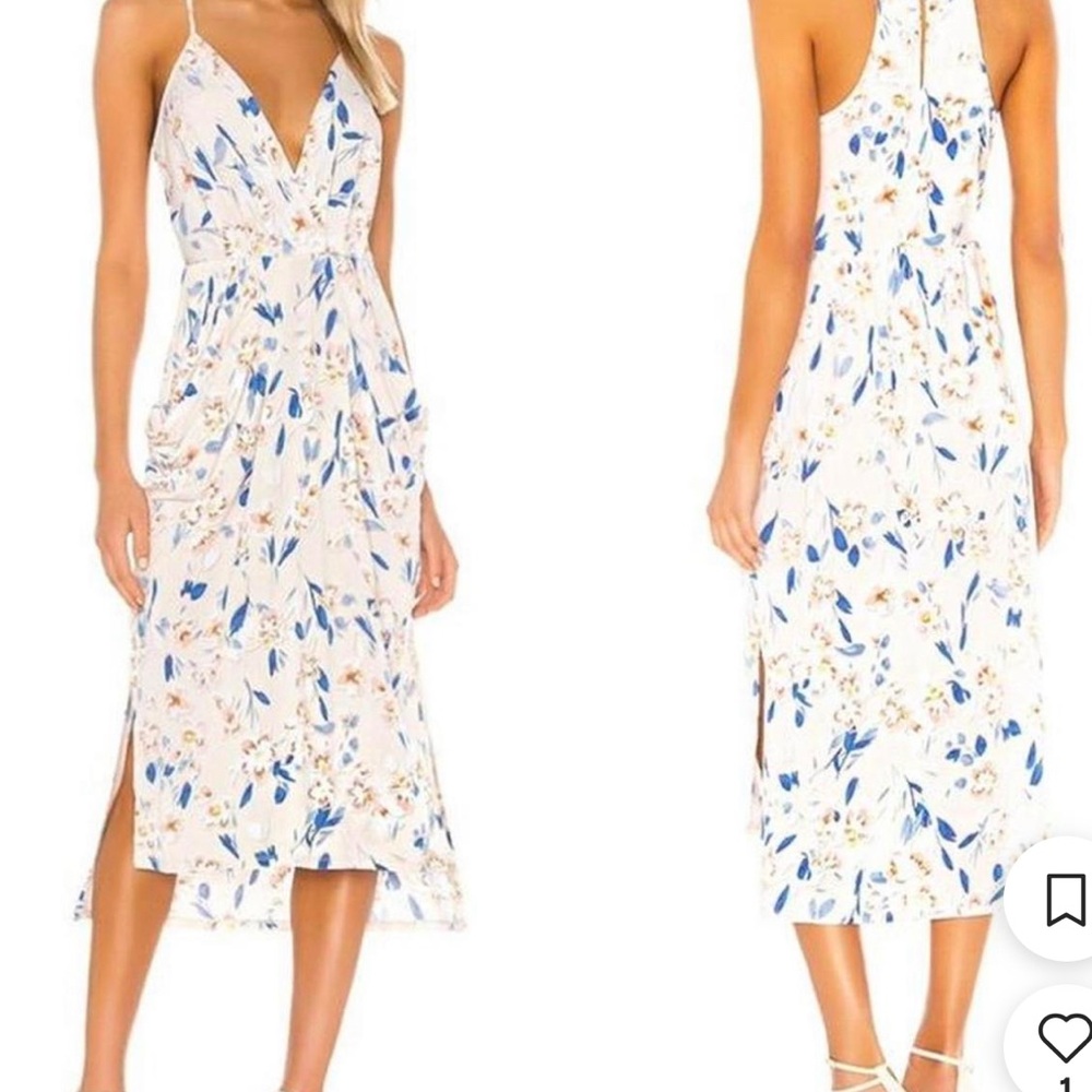 Floral V-Neck Midi Dress